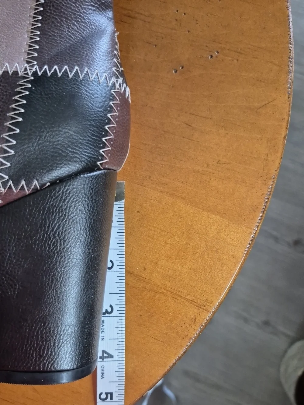 Cato Patchwork Brown Vegan Leather 4